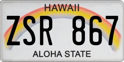 HI license plate ZSR867