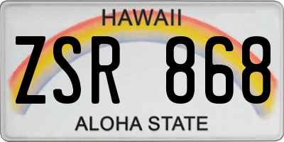 HI license plate ZSR868
