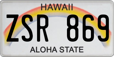 HI license plate ZSR869