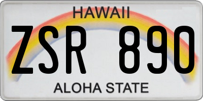 HI license plate ZSR890