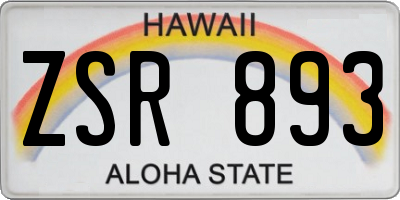 HI license plate ZSR893