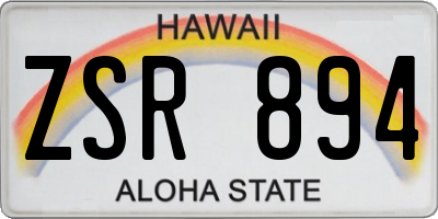 HI license plate ZSR894