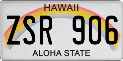 HI license plate ZSR906