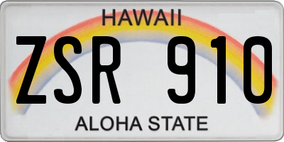 HI license plate ZSR910