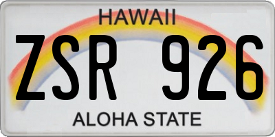HI license plate ZSR926