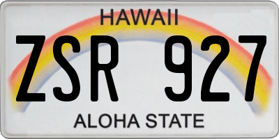 HI license plate ZSR927