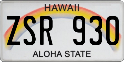 HI license plate ZSR930
