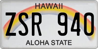 HI license plate ZSR940