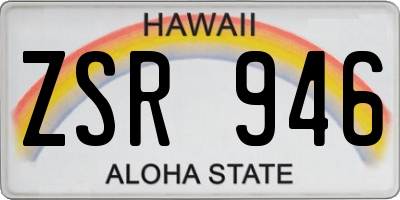 HI license plate ZSR946