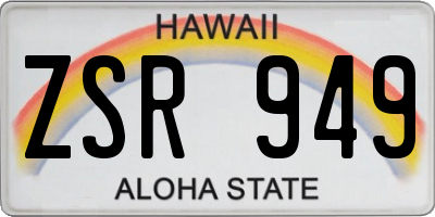HI license plate ZSR949