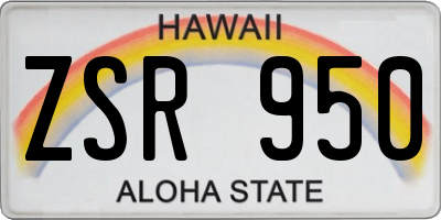 HI license plate ZSR950