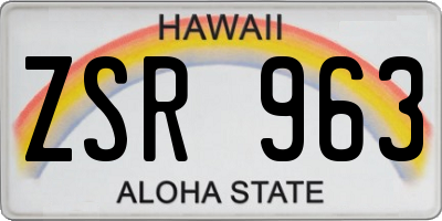 HI license plate ZSR963