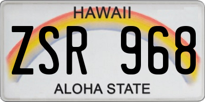 HI license plate ZSR968
