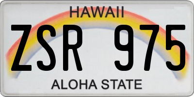 HI license plate ZSR975