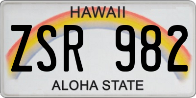 HI license plate ZSR982