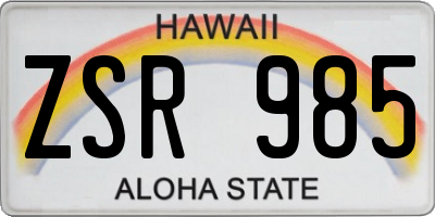 HI license plate ZSR985