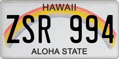 HI license plate ZSR994