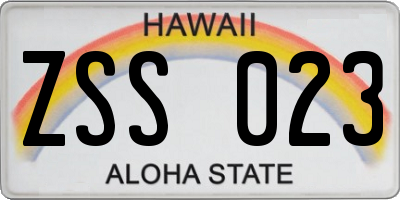 HI license plate ZSS023