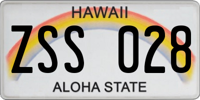HI license plate ZSS028