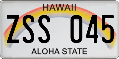 HI license plate ZSS045