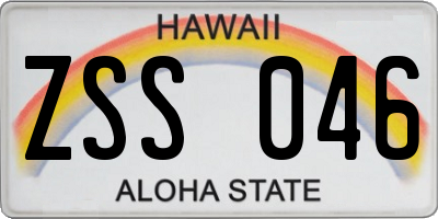 HI license plate ZSS046