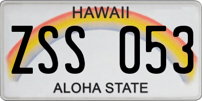 HI license plate ZSS053