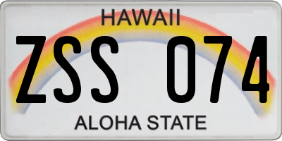 HI license plate ZSS074