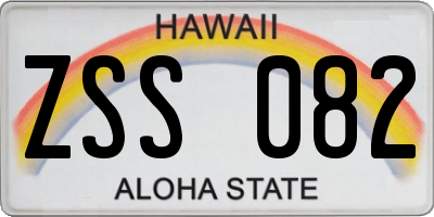 HI license plate ZSS082