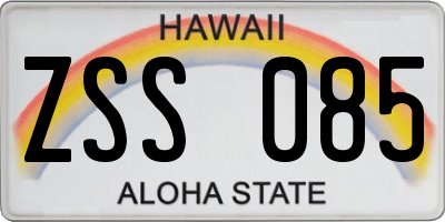 HI license plate ZSS085
