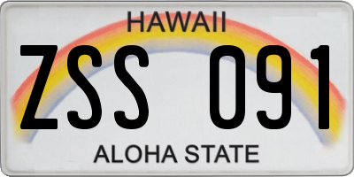 HI license plate ZSS091