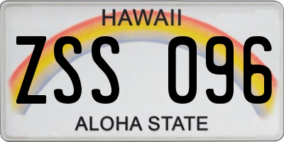 HI license plate ZSS096