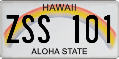 HI license plate ZSS101