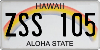 HI license plate ZSS105