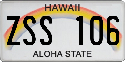 HI license plate ZSS106