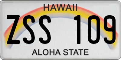 HI license plate ZSS109