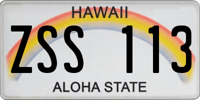 HI license plate ZSS113