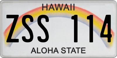 HI license plate ZSS114