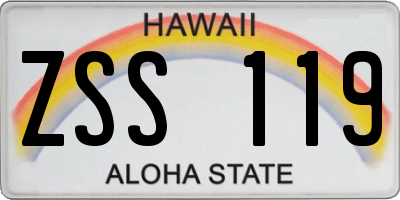 HI license plate ZSS119