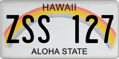HI license plate ZSS127