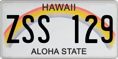 HI license plate ZSS129