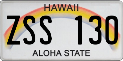 HI license plate ZSS130