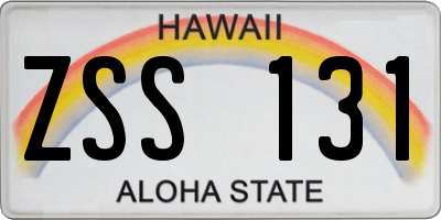 HI license plate ZSS131