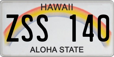 HI license plate ZSS140
