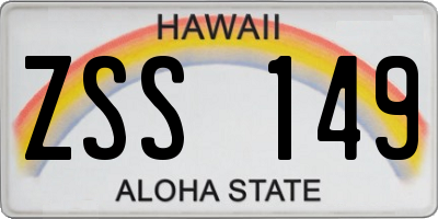 HI license plate ZSS149
