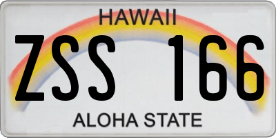 HI license plate ZSS166