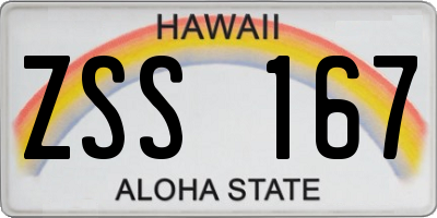 HI license plate ZSS167