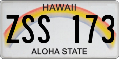 HI license plate ZSS173