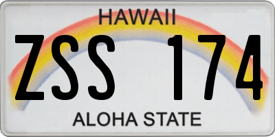 HI license plate ZSS174