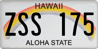 HI license plate ZSS175