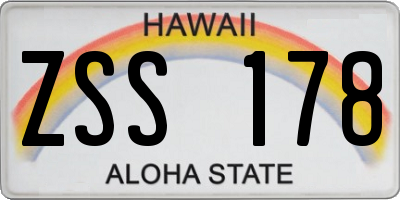 HI license plate ZSS178